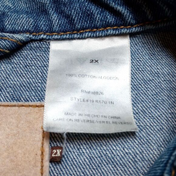 C.E. Schmidt Workwear Jacket Mens 2XL Distressed Blue Denim Jean Trucker Button - Picture 8 of 10